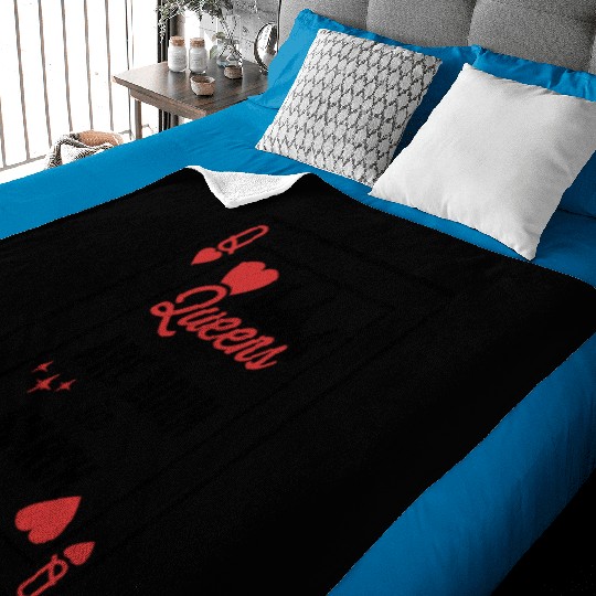Queens Are Born In March Birthday Date Girls Women Baby Blankets