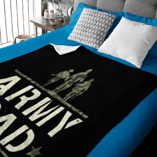 US Proud Army Dad Camo Baby Blankets