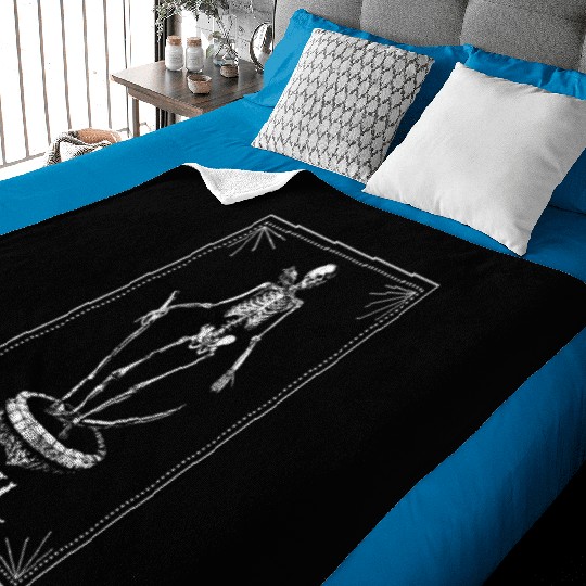 Bone Skeleton Tarot Card Halloween Baby Blankets