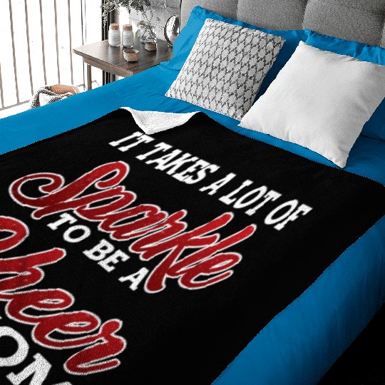 It Takes A Lot Of Sparkle To Be A Cheer Mom 2 Baby Blankets