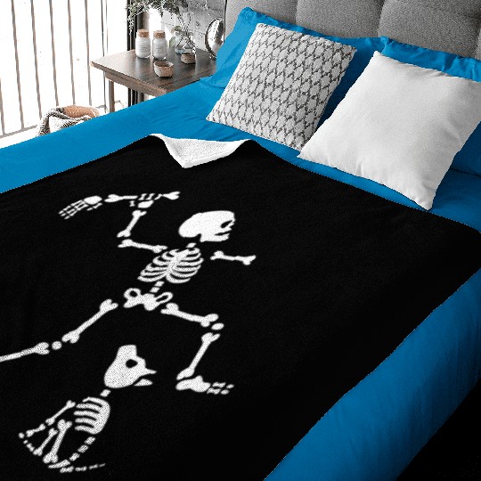 Funny Fetch Bone Pet Dog Walking Skeleton Dog Love Baby Blankets