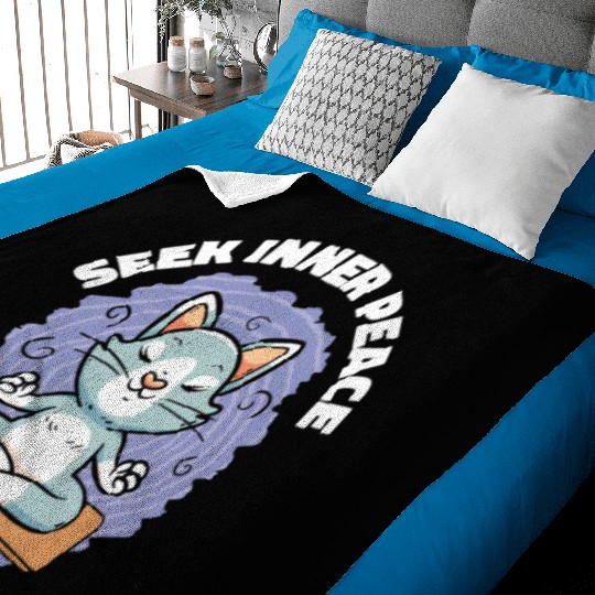 Serenity Cat Yoga Cat Owner Meditation Yoga Fan Baby Blankets