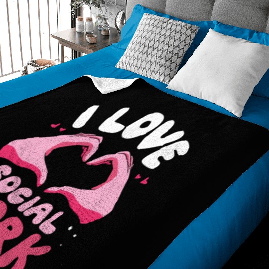 I Love Social Work Job Worker Graduation Baby Blankets