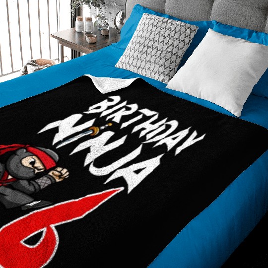 Birthday Party 6 Years Old Japanese Ninja Birthday Baby Blankets