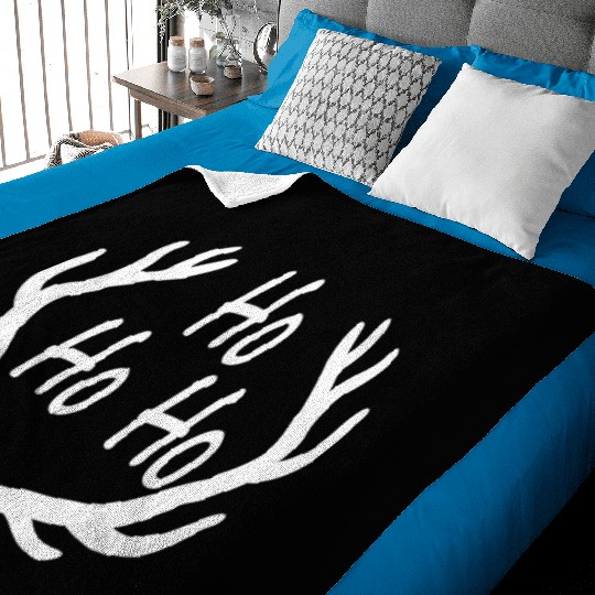 Funny Ho Ho Ho Christmas Santa Deer Snowman Gift Baby Blankets