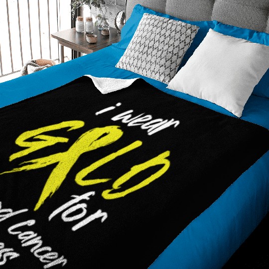 I Wear Gold For Childhood Cancer Awareness Baby Blankets