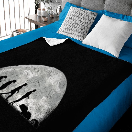 Robotic Lawnmower Evolution Moon Baby Blankets