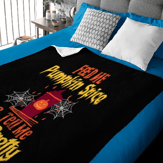 Feed Me Pumpkin Spice Fall Halloween Baby Blankets
