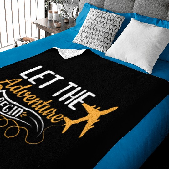 Let The Adventure Begin - Airplane Traveling Love Baby Blankets