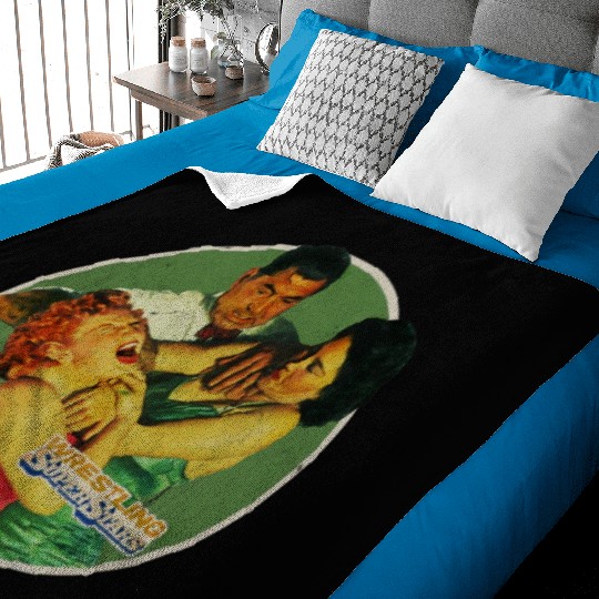 Vintage Ladies Wrestling Baby Blankets