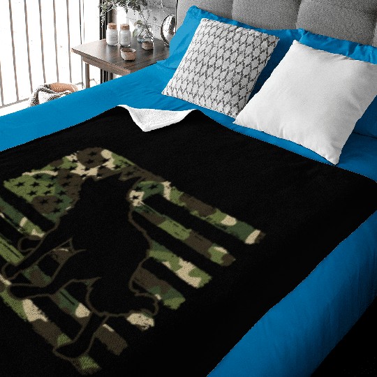 Coyote Hunting Camo American Flag Baby Blankets