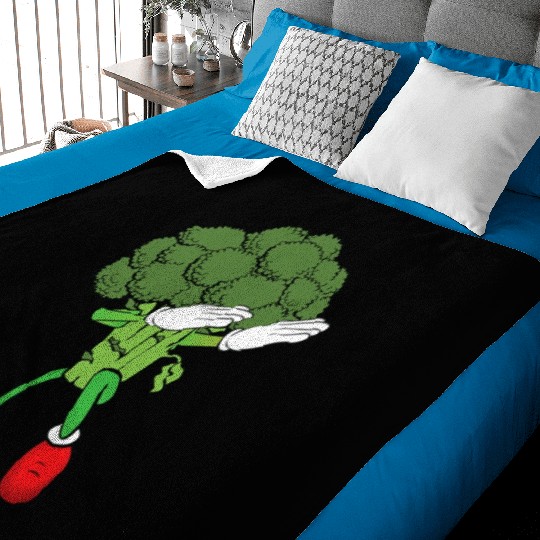 Cute Funny Dancing Broccoli Veggie Lover Baby Blankets
