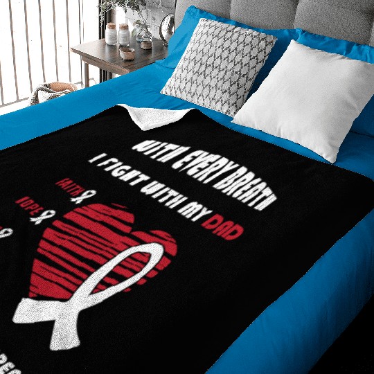 Faith Hope Love Support Squad Lung Cancer Dad Baby Blankets
