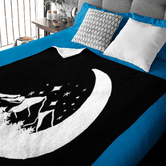 Mountains in the moon Full moon Baby Blankets