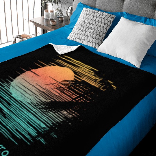 Artistic San Francisco California Palm Tree Baby Blankets