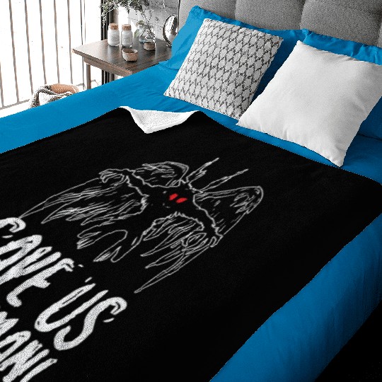 Halloween Mothman Mythical Line Art Beast Monster Baby Blankets