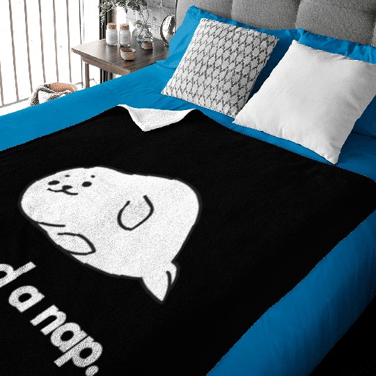 I Need Nap Sleepy Seal Baby Blankets