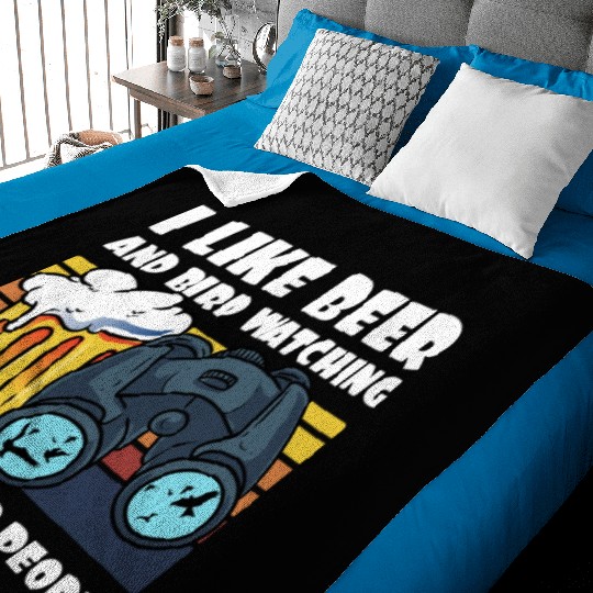 Birdwatching I Like Beer Binoculars Ornithologist Baby Blankets