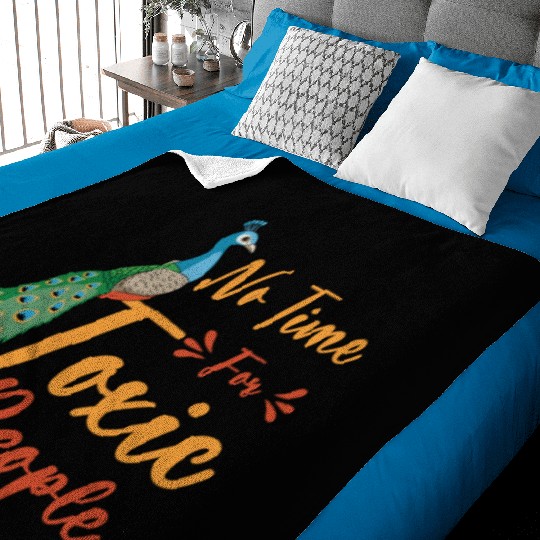 Peacock Positivity Peacock Fan Toxic People Nature Baby Blankets