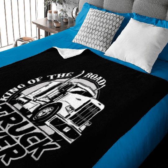 Truck driver, King of the road Baby Blankets