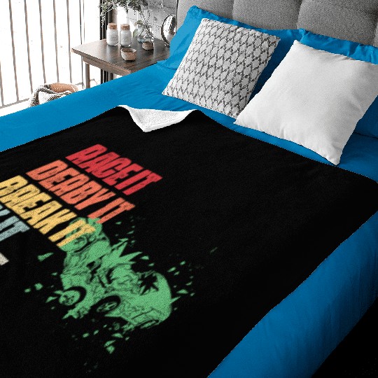 Race It Break It Fix It Repeat Demolition Derby Baby Blankets