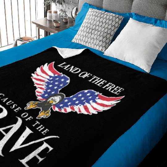 Land Of The Free Because Of The Brave Patriot USA Baby Blankets