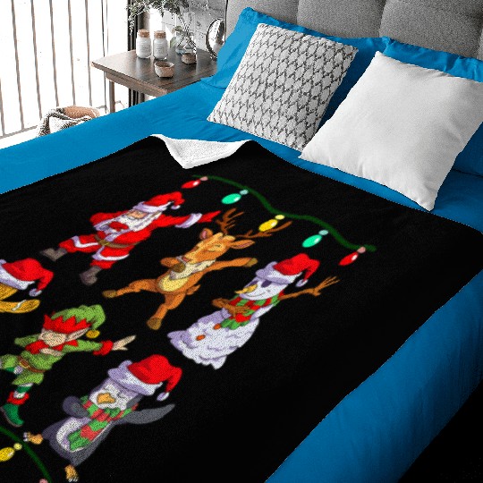 Christmas Kids Boys Men Dabbing Santa Elf Deer Baby Blankets