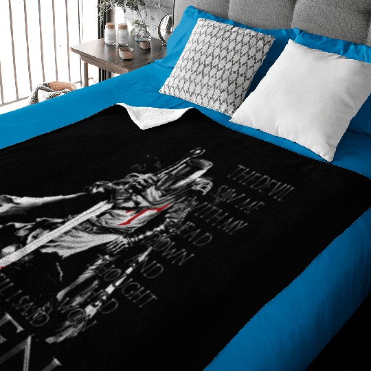 The Crusader The Devil Saw Me Knight Templar Baby Blankets