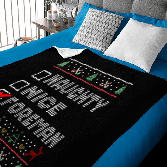 Naughty Nice Foreman, Matching Christmas Group Baby Blankets