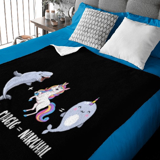 Science Magic Narwhal Unicorn Of The Sea Animal Baby Blankets