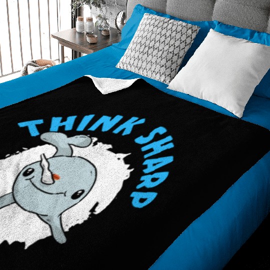 Think Sharp Narwhal Unicorn Of The Sea Animal Baby Blankets