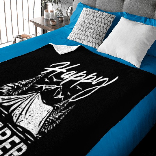 Camping love nature backpack camp with tent Baby Blankets