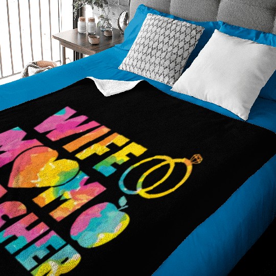 Wife Mom Teacher Mama Mothers Day Baby Blankets