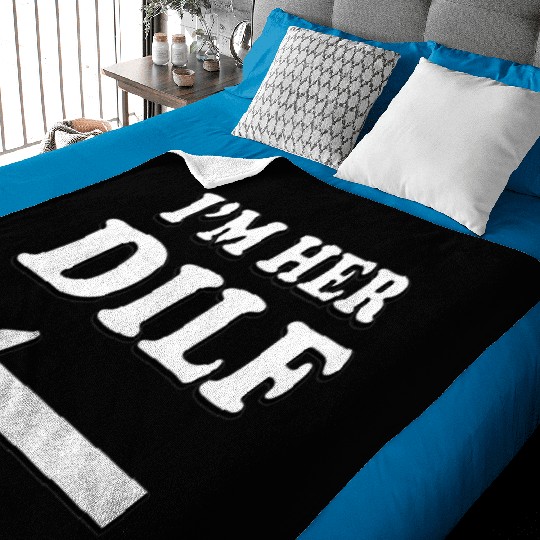 I m her DILF w Arrow Married Groom Boyfriend Husba Baby Blankets