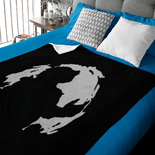 Halloween Monster Line Art Werewolf Horror Baby Blankets