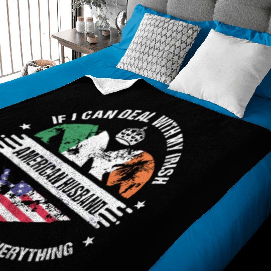Ireland American Husband Heritage Flags Baby Blankets