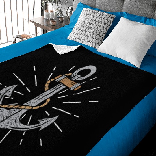 Anchor Sea Marine Navy Sail Sailing Cruise Gift Baby Blankets