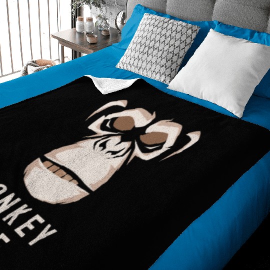 It's Monkey Time Cute Adorable Funny Monkey Face Baby Blankets