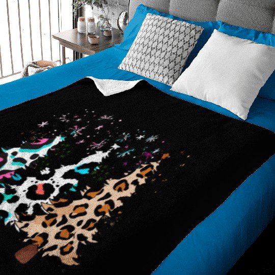 Christmas trees, Leopard Christmas Trees, Winter Baby Blankets