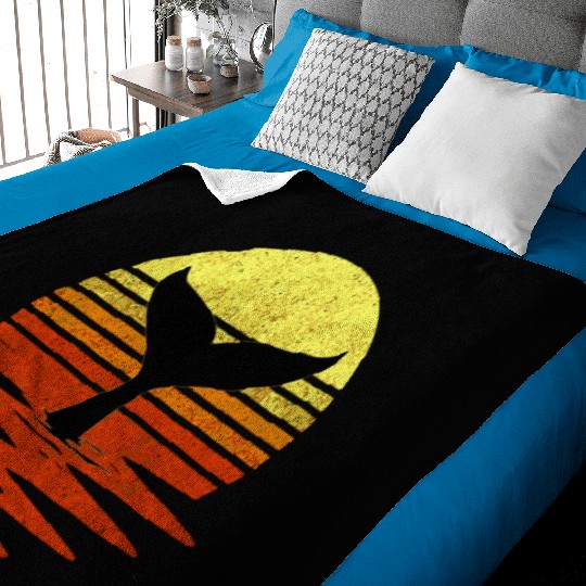 Save The Whales Nautical Ocean Killer Whale Sea Co Baby Blankets