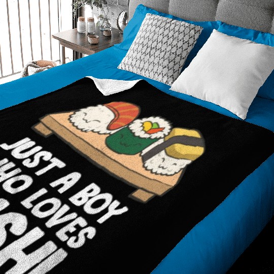Just a Boy Who Loves Sushi Baby Blankets