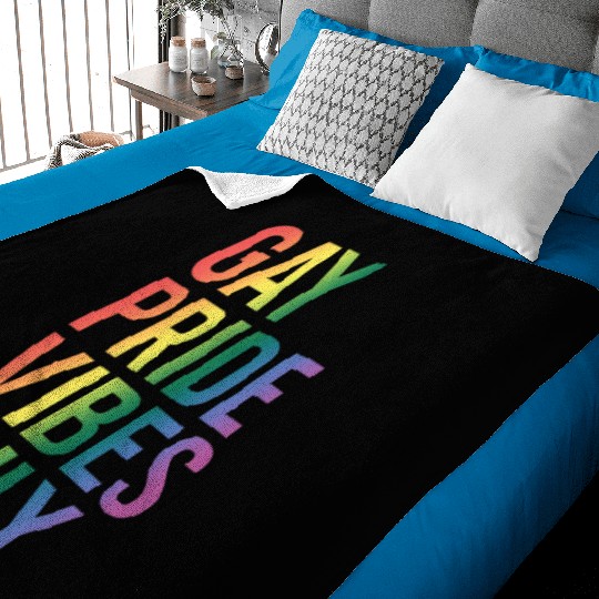 Gay Pride Vibes Only LGBT Community Rainbow Pride Baby Blankets