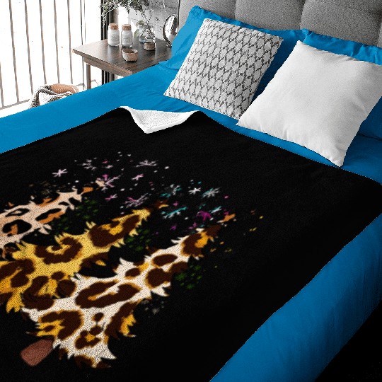 Christmas trees, Leopard Christmas Trees, Winter Baby Blankets