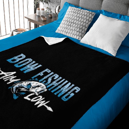 Bow Fishing Aim Low Bow Fisherman Sports Bowfisher Baby Blankets