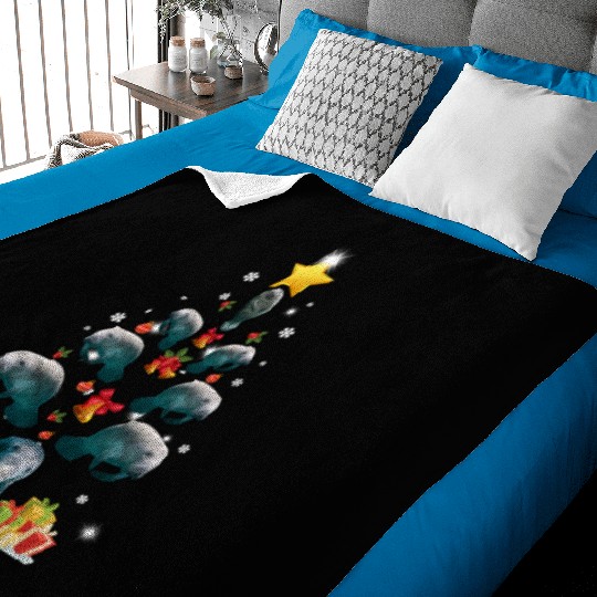 Dolphin Christmas Tree Dolphin Xmas Funny Gift Baby Blankets