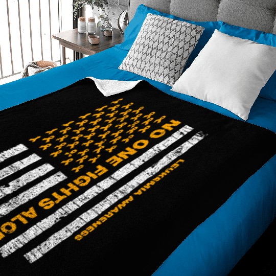 No One Fights Alone Usa Flag Leukemia Awareness Baby Blankets