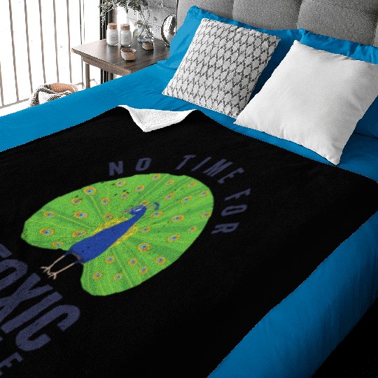 Peacock Positivity Peacock Fan Toxic People Nature Baby Blankets