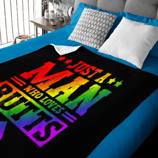Just A Man Who Loves Butts LGBTQ Gay Rainbow Pride Baby Blankets