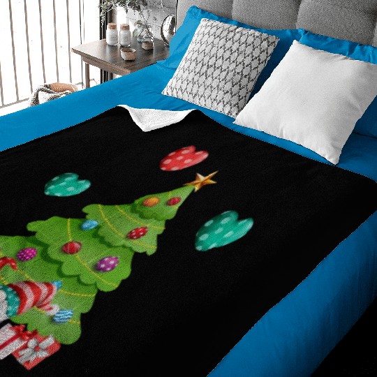 christmas is love, gnomes, christmas tree, love Baby Blankets