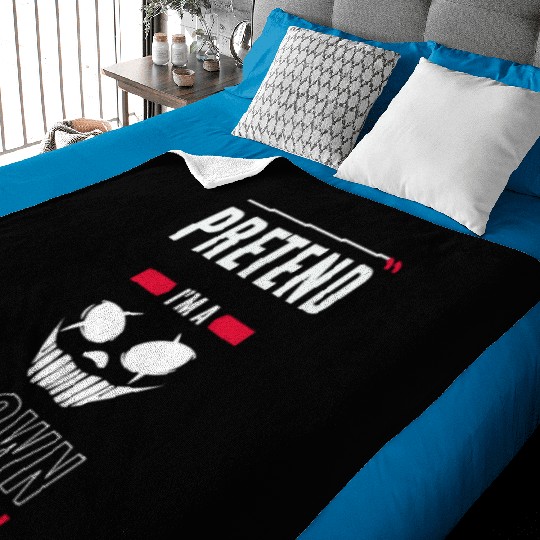 Pretend I'm A Clown - Lazy Halloween Costume Baby Blankets